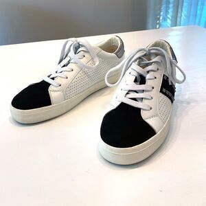 Vintage Havana Women's Studded Low Top White/Black‎ Leather Sneakers Size 9.5